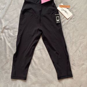 Gottex Inter-Luxe Leggings Capri Black EXTRA SMALL Peach Skin Collection